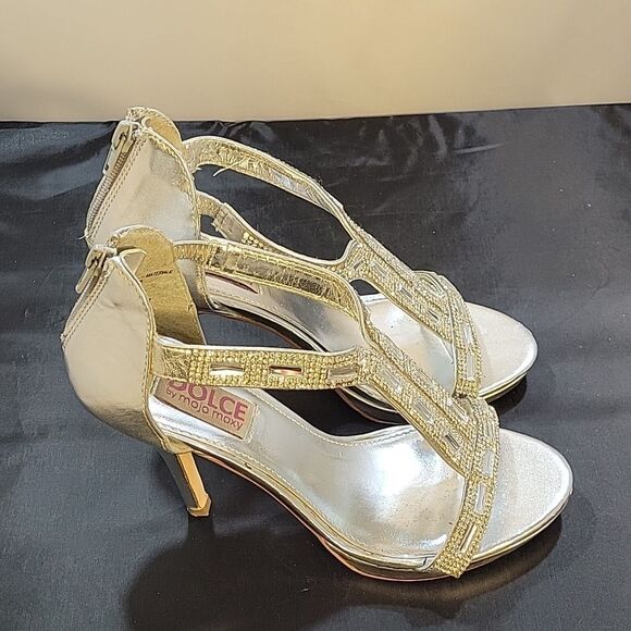 DOLCE BY MOJO MAXY JEWEL EMBELLISHMENTS ROUND TOE HIGH HEEL STILETTOS SANDAL - Picture 9 of 14